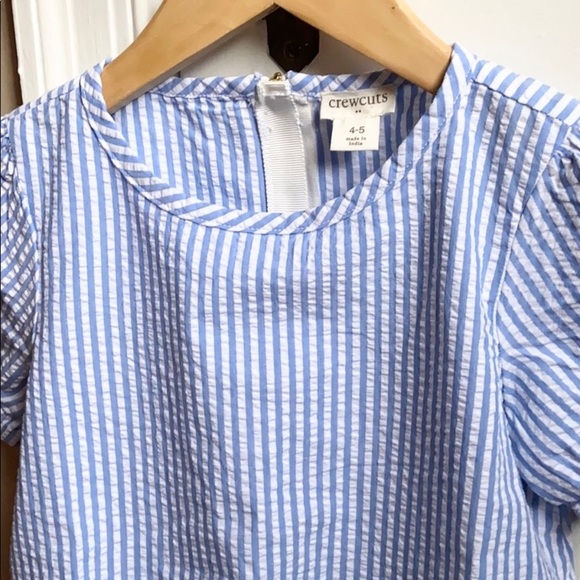 NWT Crewcuts Seersucker Short Sleeve Top Girls 3/4 - Picture 2 of 10